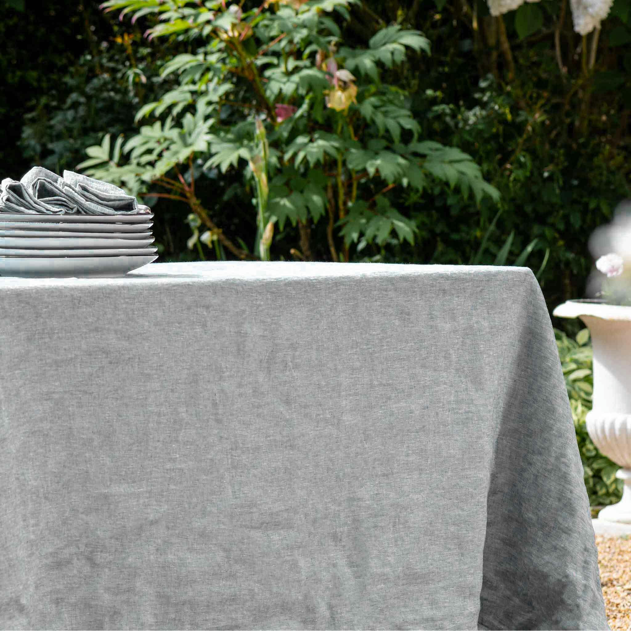 NAPPE NATURELLE - Nappe en lin vert  180x230cm