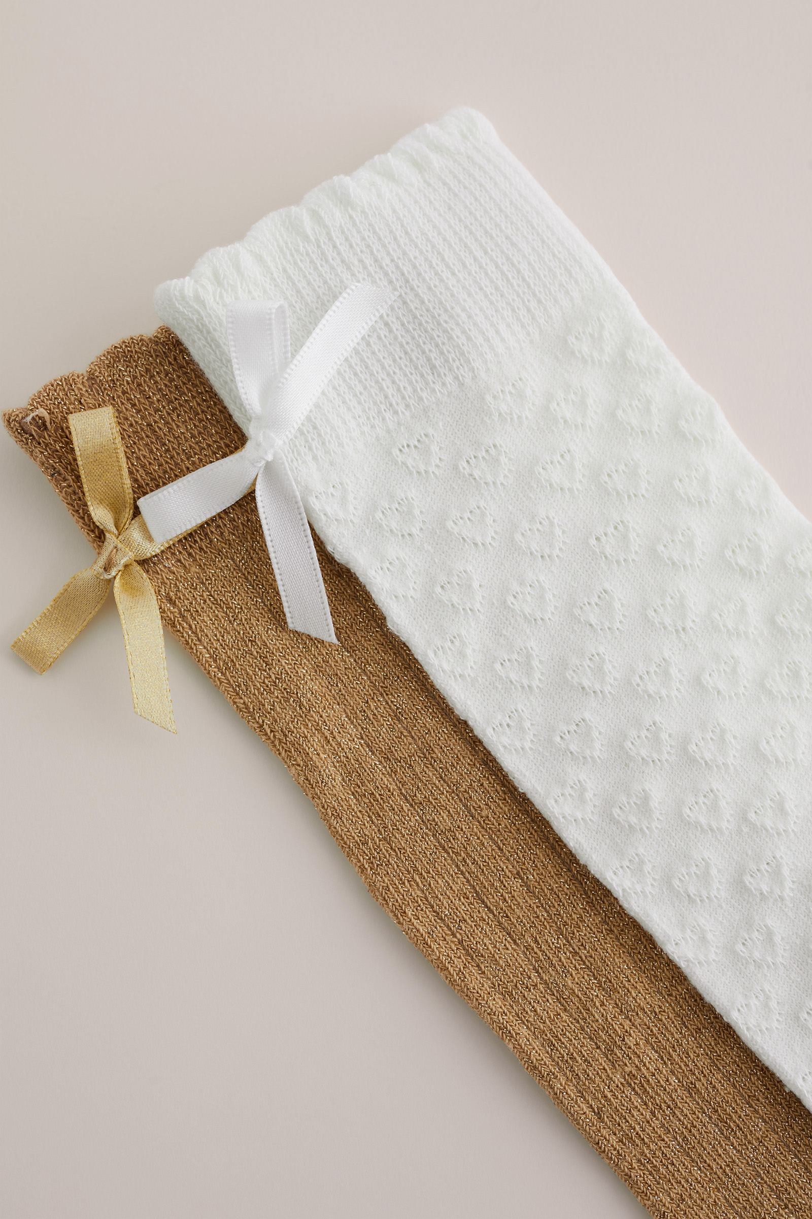 Meisjes kniesokken met glittergaren, 2-pack