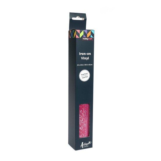 Pink Spot Patterned Flock Iron-On Vinyl 12 x 24 Inches