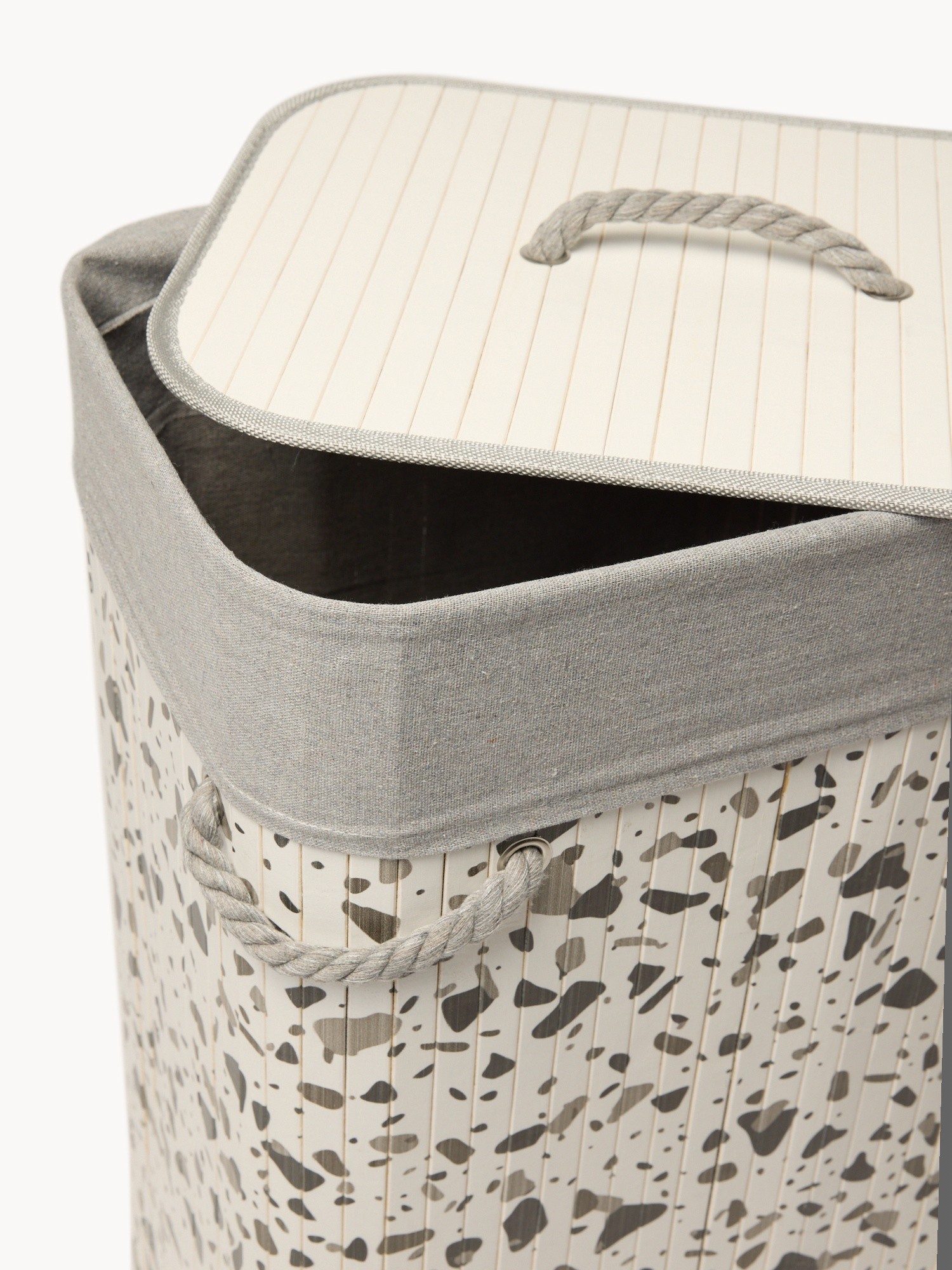 Portabiancheria in bamboo con coperchio e maniglie - Prezzo di lancio