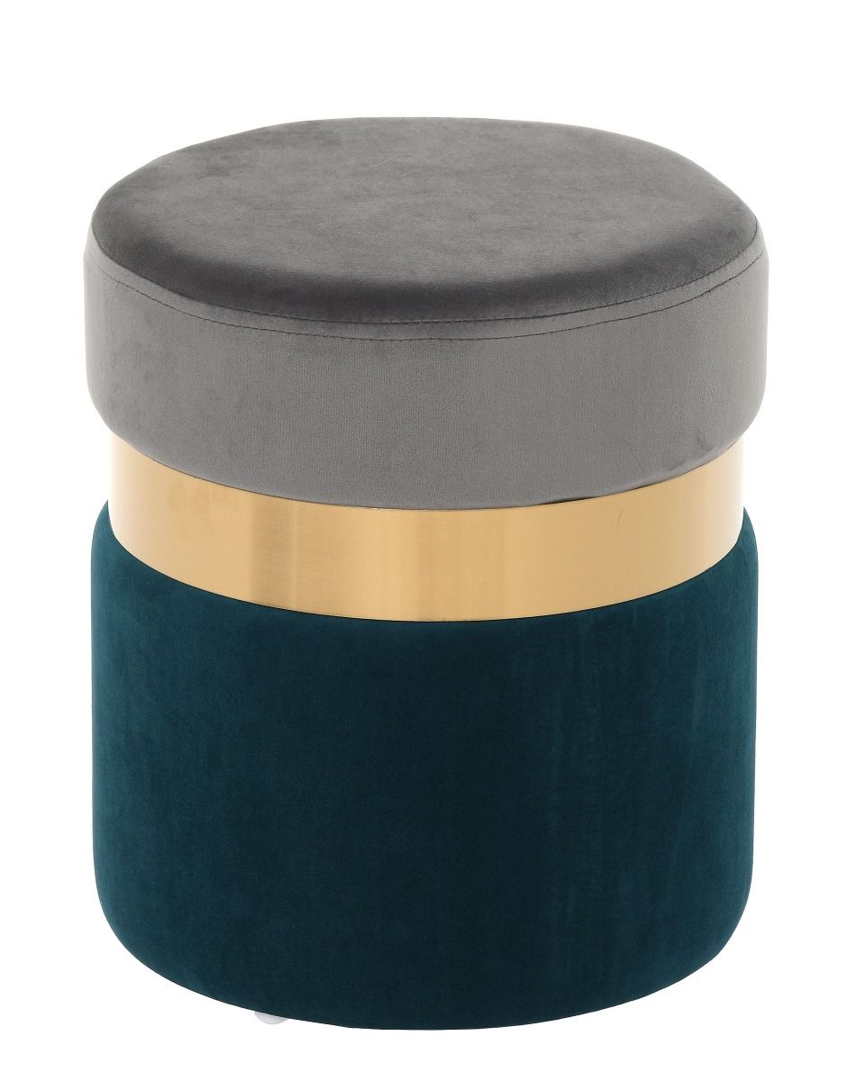 Pufa Infinity Duo 35x40cm velvet lt grey / turquoise