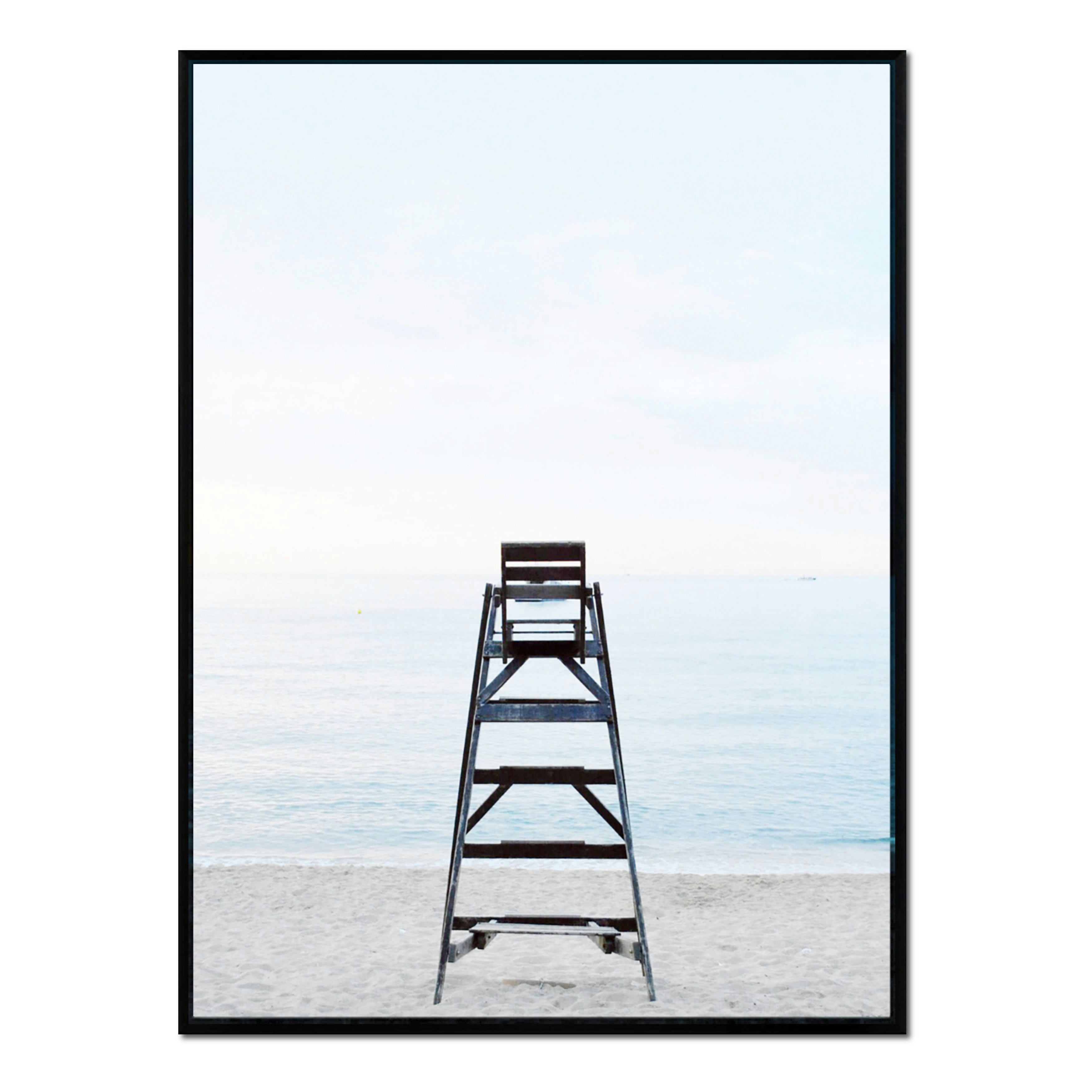 PLAYA - Affiche avec cadre noir - Sauveteur - 50x70