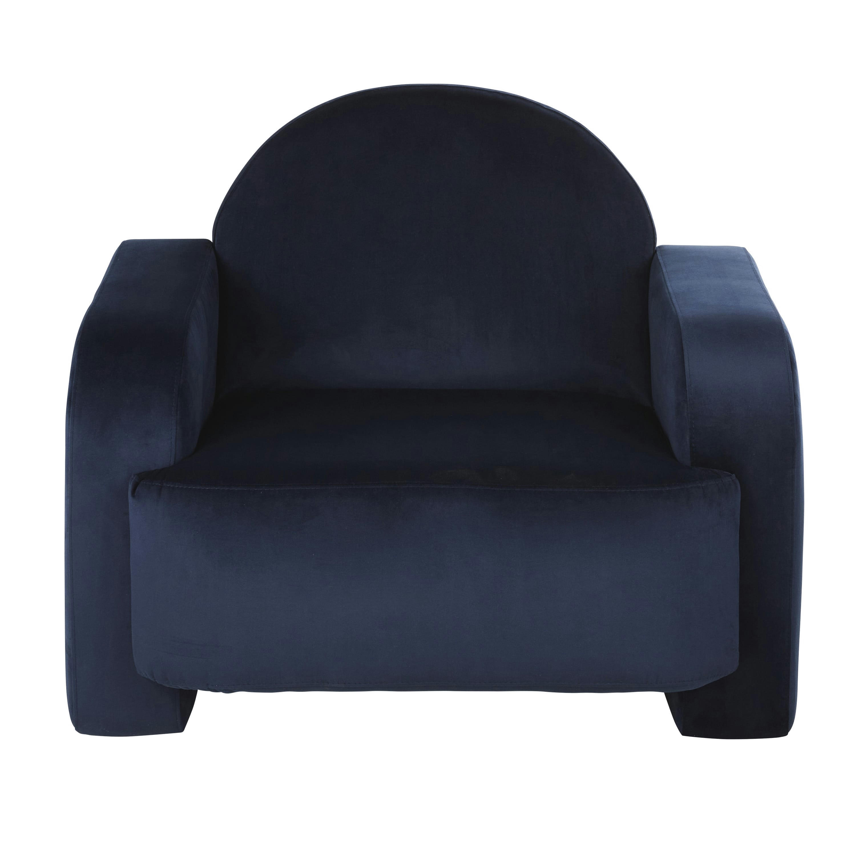 Fareed Business - Fauteuil professionnel en velours bleu nuit
