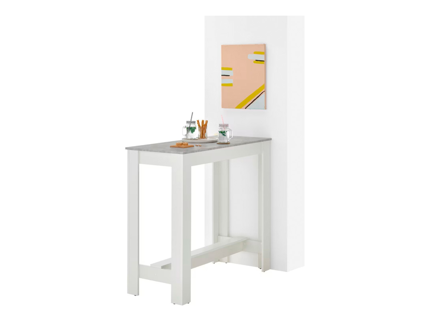 Stolik barowy Modesto 115x50/103 biały/beton
