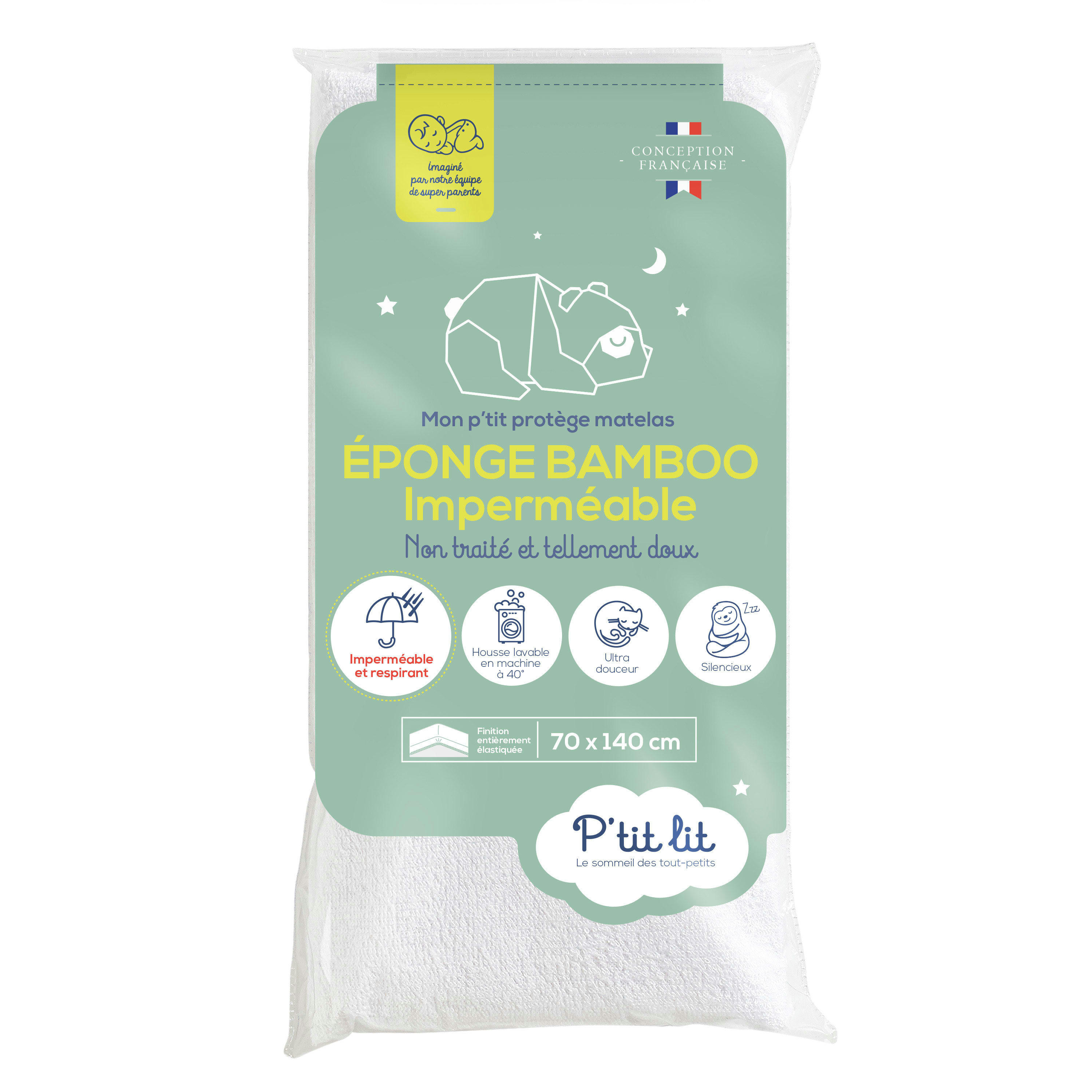 BAMBOO - Protège matelas bébé imperméable en viscose douce 70x140