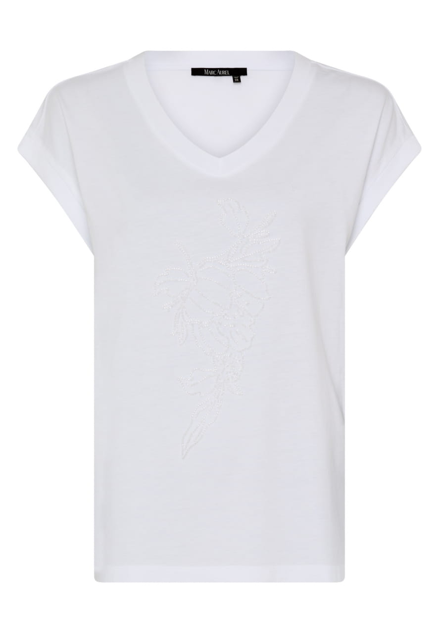 Shirt mit Perlen Applikation