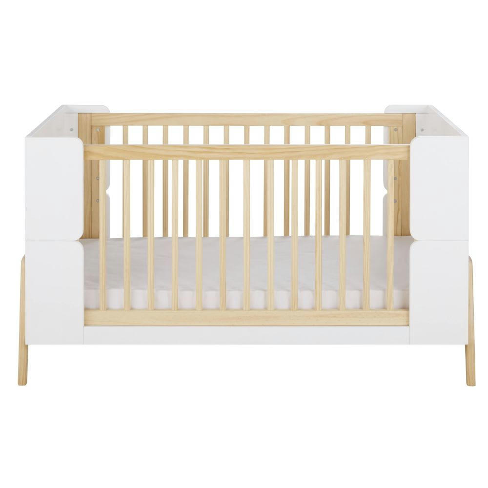 Mimizan - Lit bébé évolutif à barreaux blanc 70x140