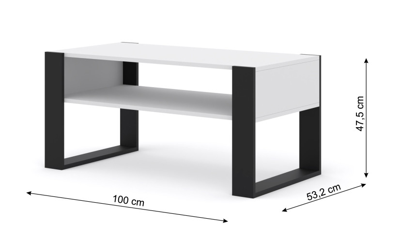 Ława stolik kawowy MONDI 100x50 cm biały mat