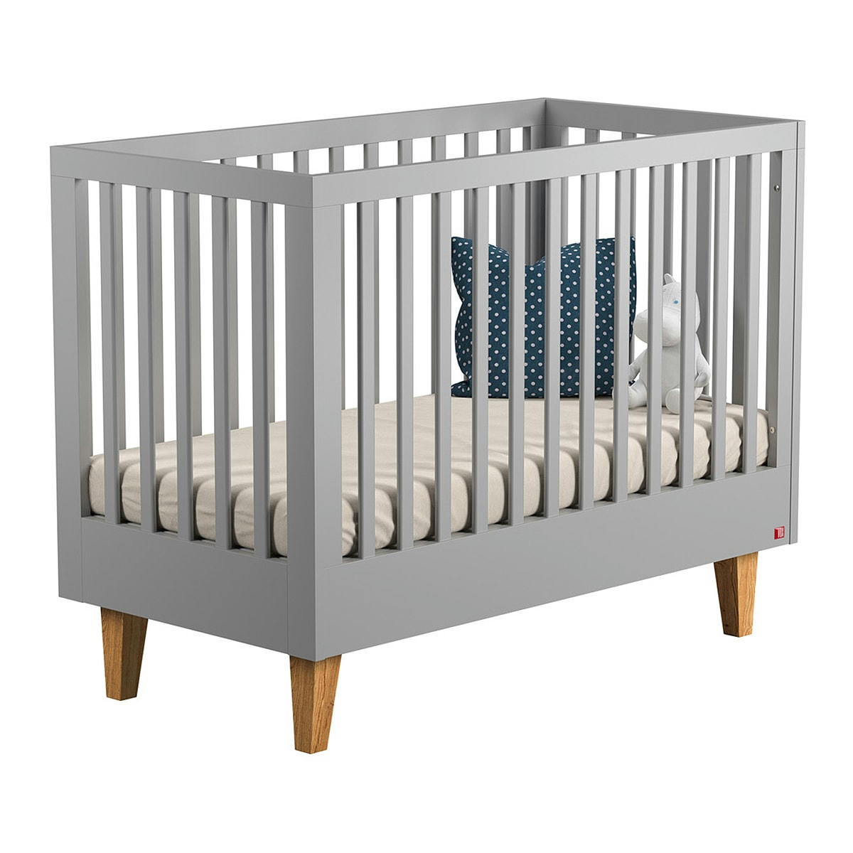 LOUNGE - Lit bébé 60x120 gris