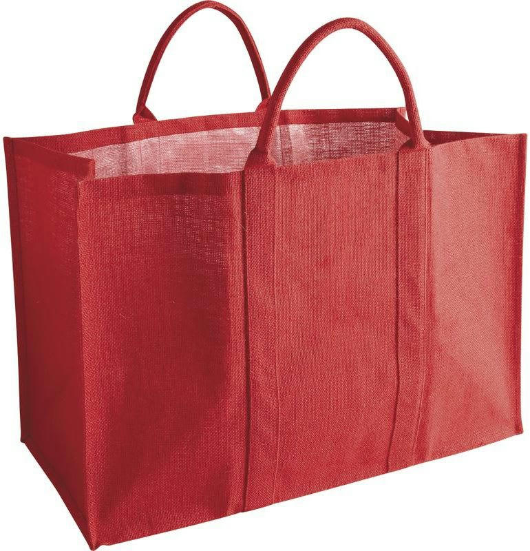 - Sac à bûches en jute rouge