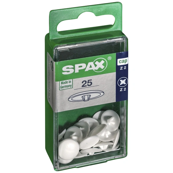 SPAX Zierkappen Z2, Kunststoff, Weiß, Z2, Ø 12 x 2 mm