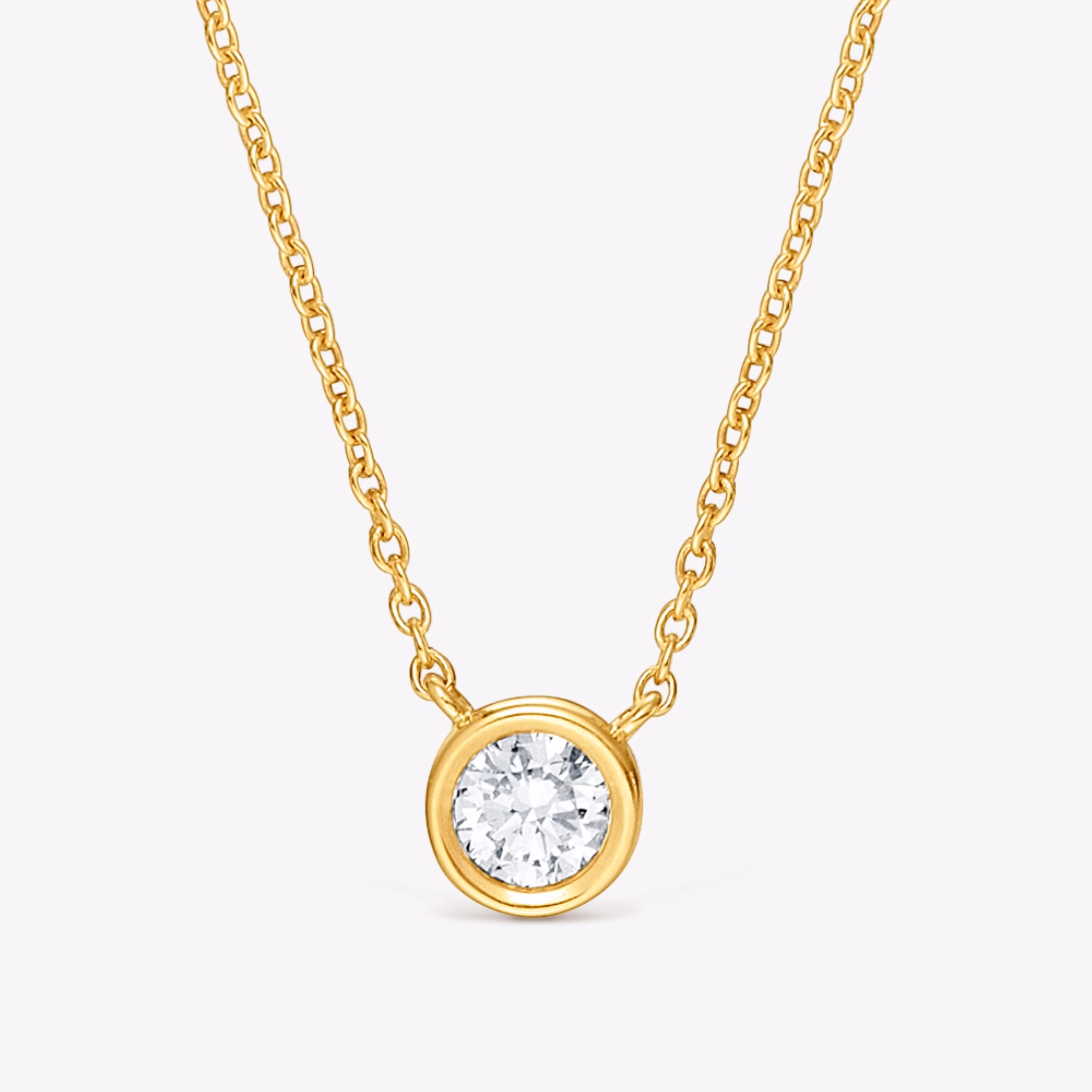 Collar corto con baño de oro 18 kt sobre plata y diamante creado en laboratorio Line LGD
