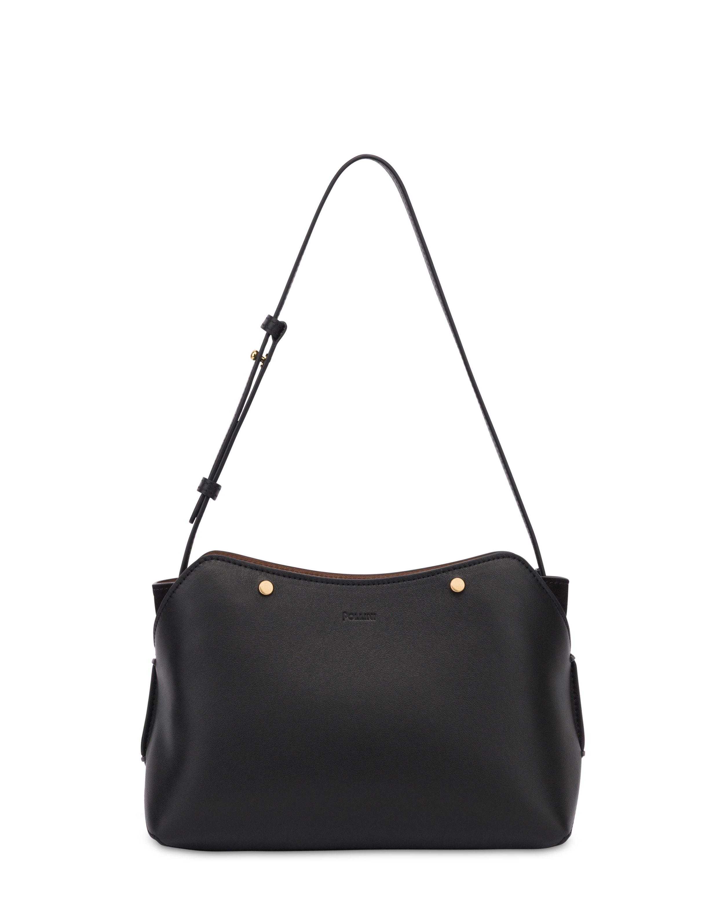Borsa A Spalla Kaleido In Vitello Nero/nero/cuoio