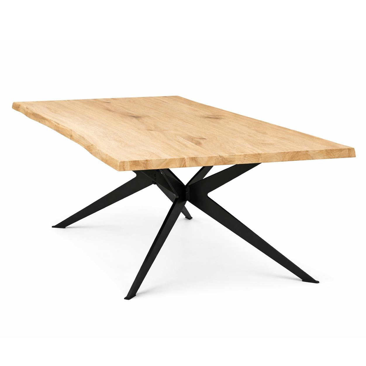 Table extensible chêne blanc bords naturels pied graphique 200 cm PALERME