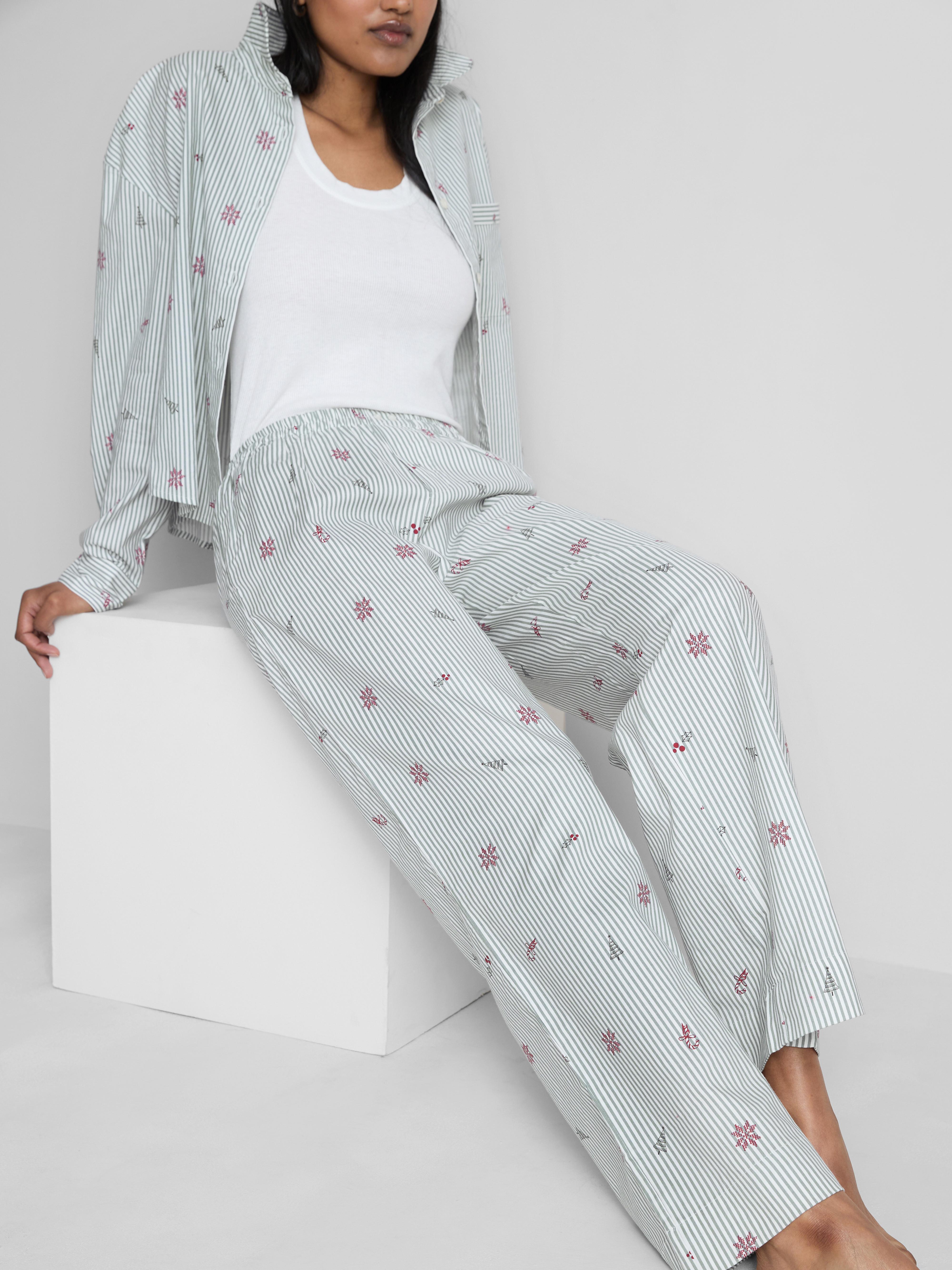 Christmas Striped Print Pajama Pants