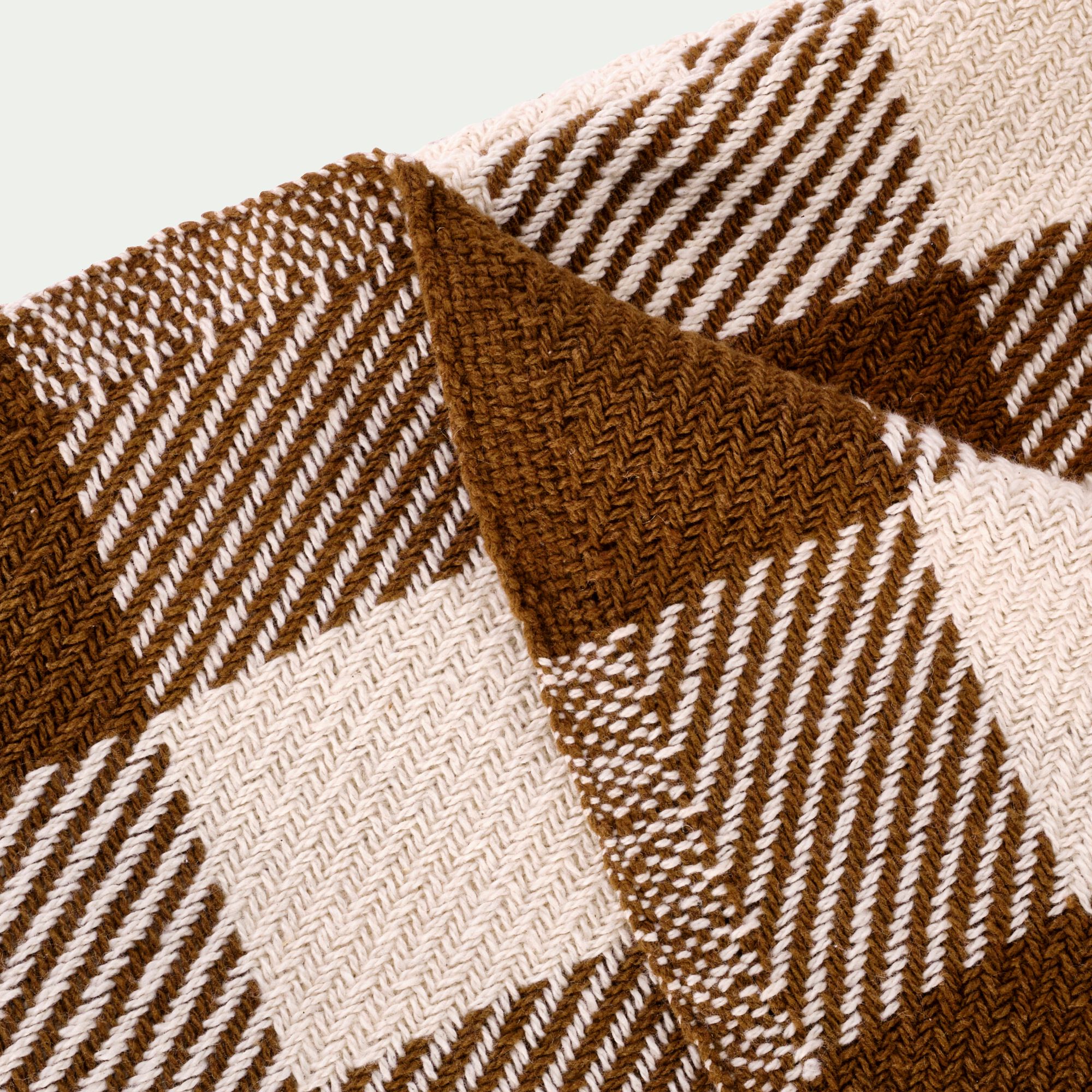 MISON - Plaid tartan en coton 130x170cm - marron