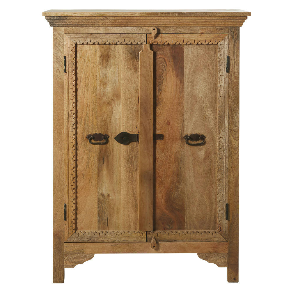 Kohima - Cabinet de rangement 2 portes en manguier massif