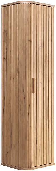 Meuble de salle de bain, Chêne Craft, poignée dorée, 35,5 x 139 x 31,5 cm
