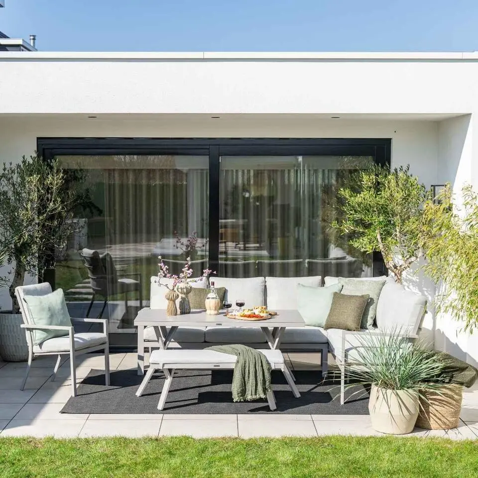 Garden Impressions Senja lounge dining set 5-delig r. - valley sand