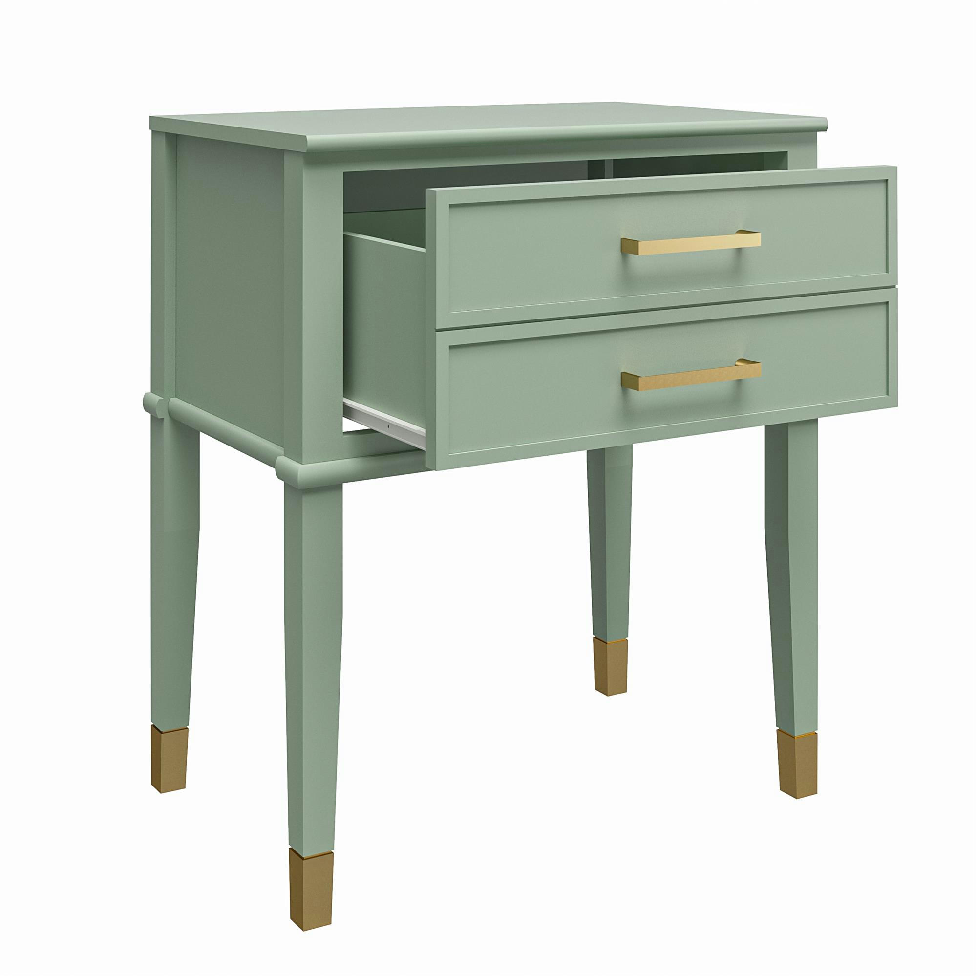 WESTERLEIGH - Table d'appoint avec 2 tiroirs en MDF vert