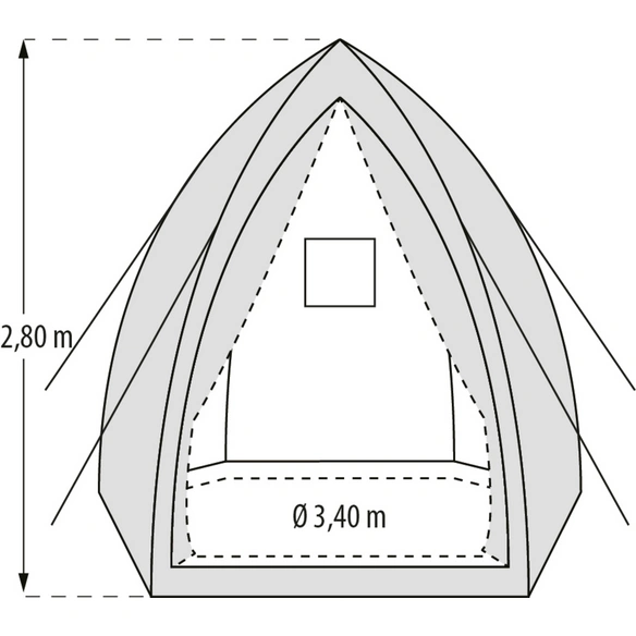 Pflanzzelt »Hawaii«, 11,56 m², Gewebe, winterfest