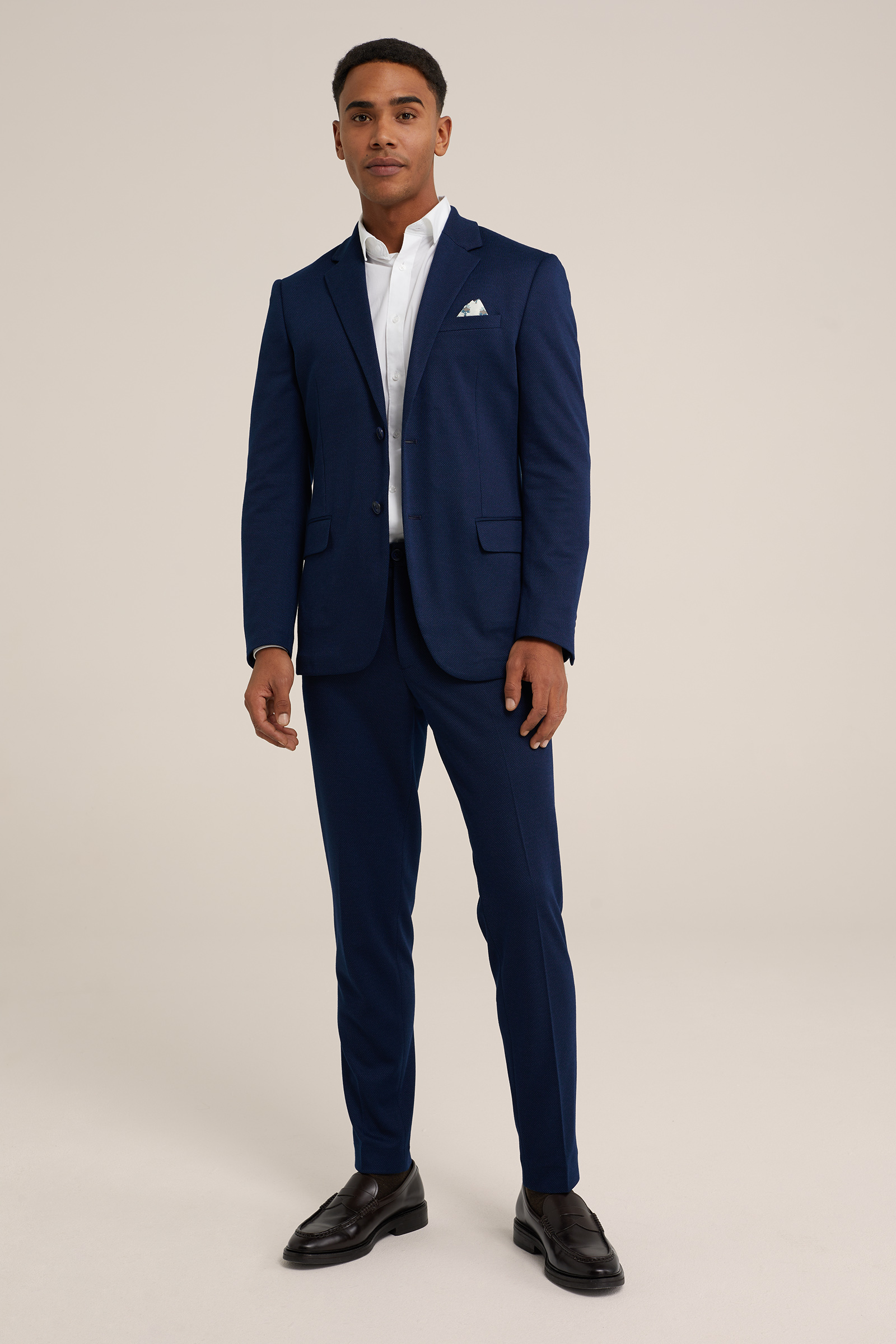 Heren slim fit pantalon met dessin