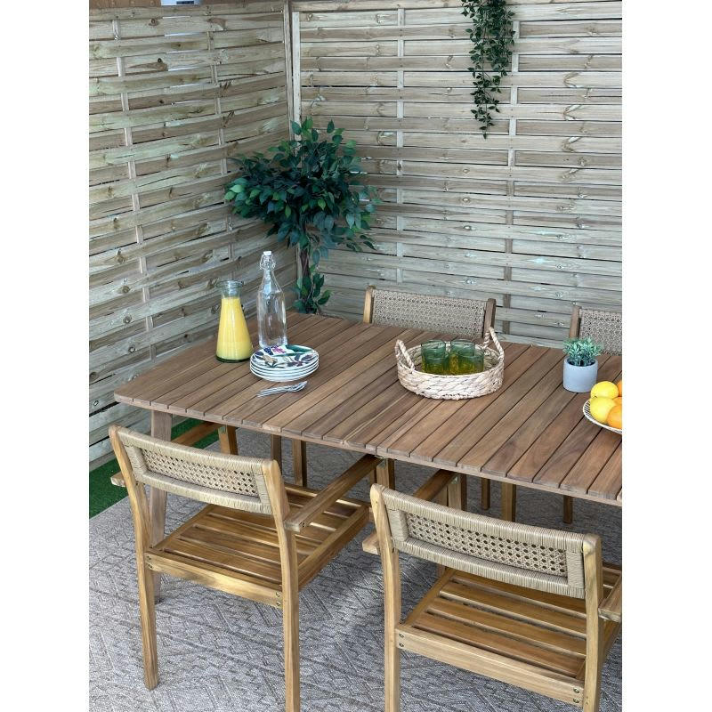 SALMA - Table de jardin extensible en bois d'acacia 180/230 cm