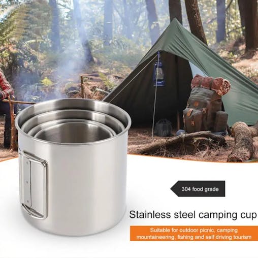 NNEOBA Portable Carabiner Mug with Foldable Handle