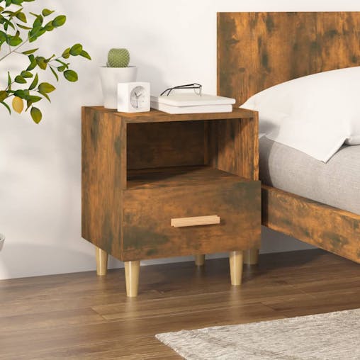 NNEVL Bedside Cabinet Smoked Oak 40x35x47 cm