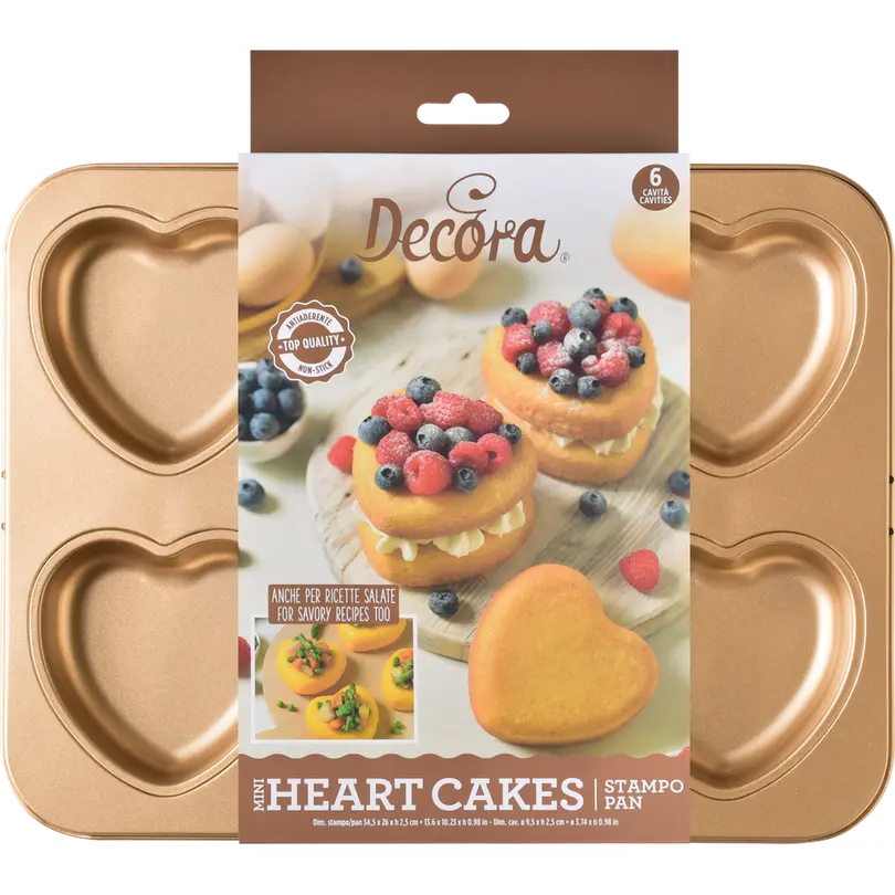 Backform 6er-Set Gold Herzen