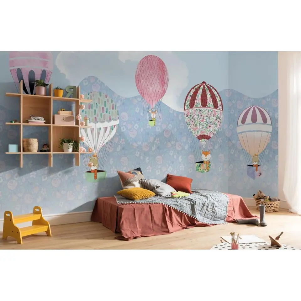 Sanders & Sanders fotobehang luchtballon multicolor - 500 x 250 cm