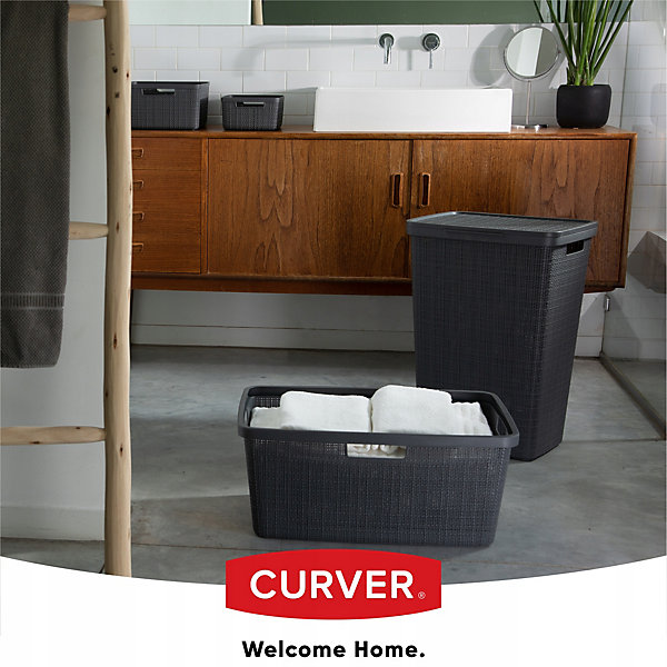 CURVER Panier à linge pour machine à repasser 46 L Gris foncé