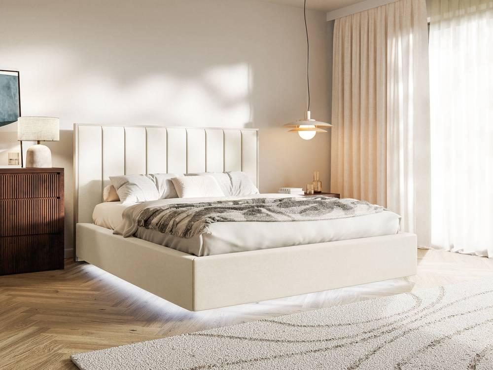 Bedframe Taavi fluweel met opbergruimte en verlichting 180 x 200 cm