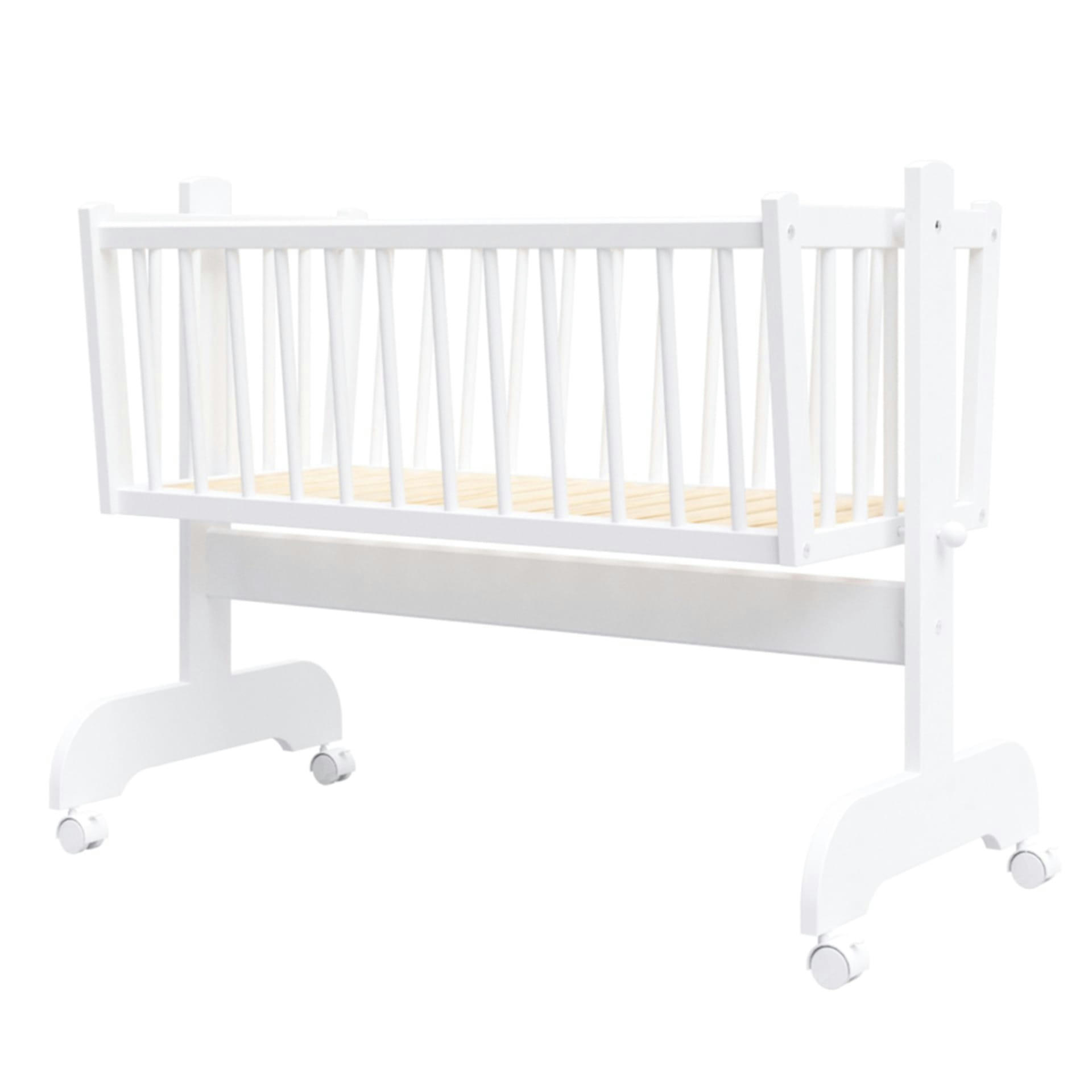 EMILIE - Berceau bébé en bois blanc - 90x40 cm - Matelas Inclus