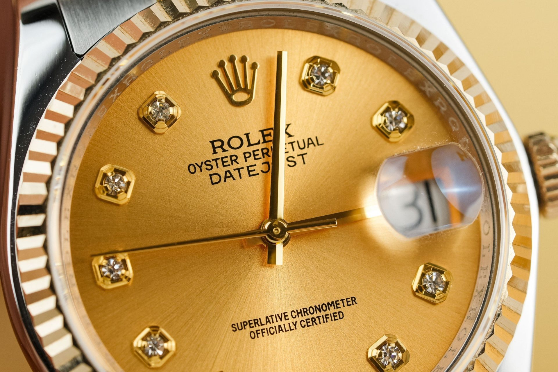 Rolex Datejust 126233 SS/YG Plated Champagne Dial CZ Diamonds 36mm Jub Super Clone