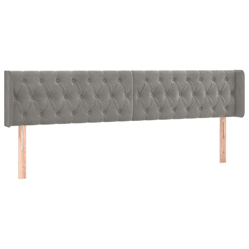 Wezgłowie Szary 203 x 16 x 78/88 cm Aksamit vidaXL