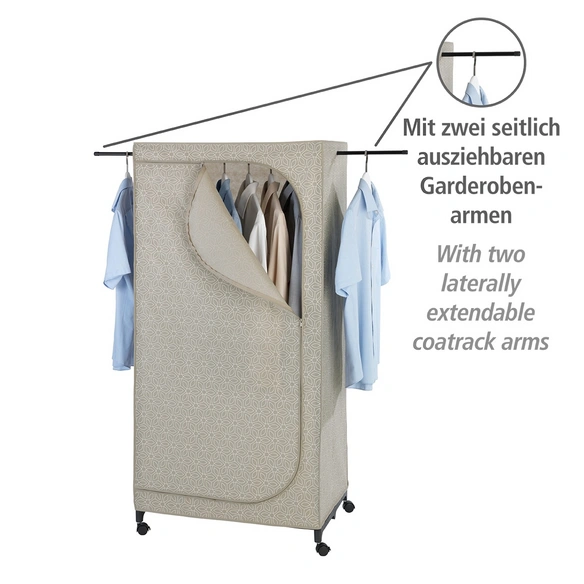 Kleiderschrank, BxHxL: 75 x 160 x 50 cm, Polypropylen/Stahl, taupe/mehrfarbig