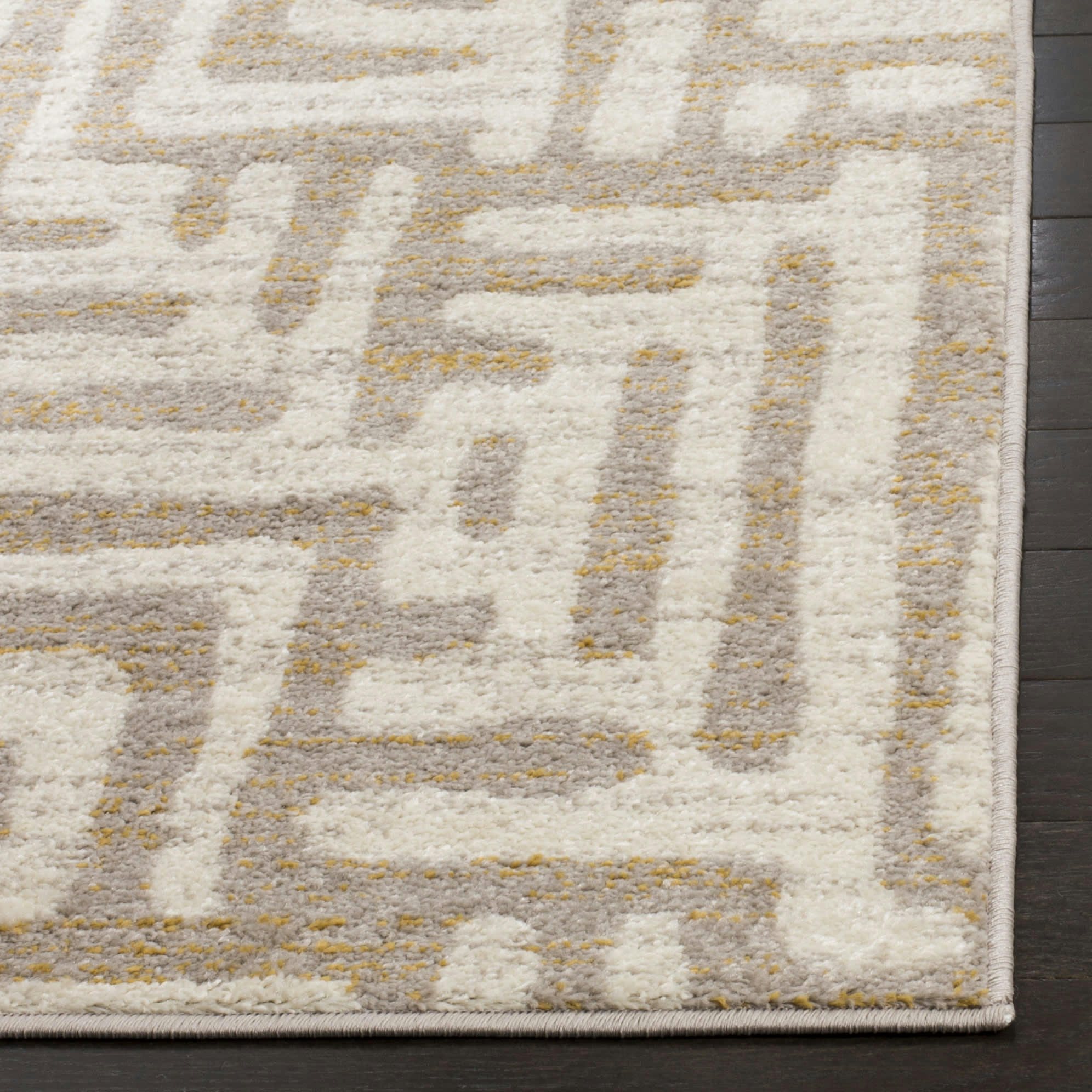 AMSTERDAM - Tapis de salon interieur en ivoire & mauve, 155 x 229 cm