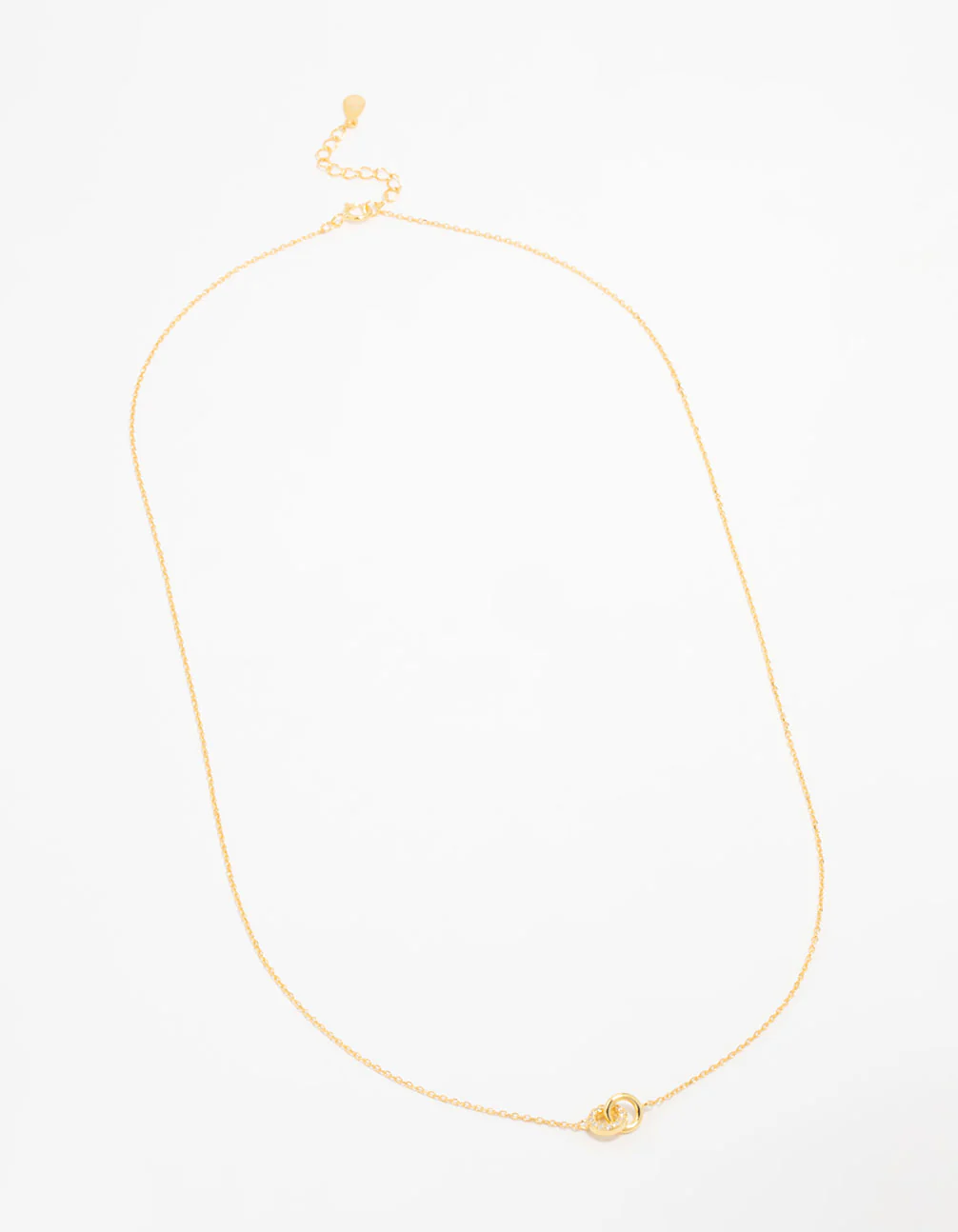 Gold Plated Sterling Silver Pave Link Extra Small Hoop Necklace