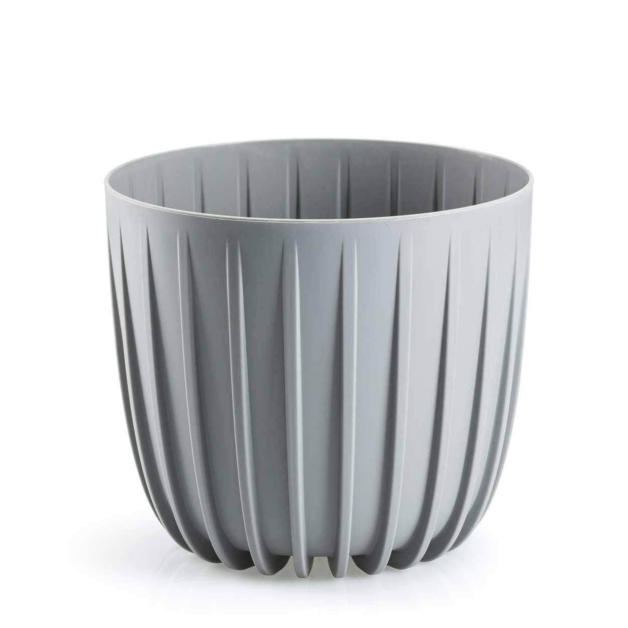 Donica Stripped niska szara 18x15,6 cm nowoczesna doniczka do salonu
