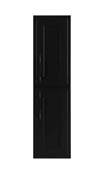 Meuble de salle de bain, noir, 35 x 136 x 27 cm, poignée noire