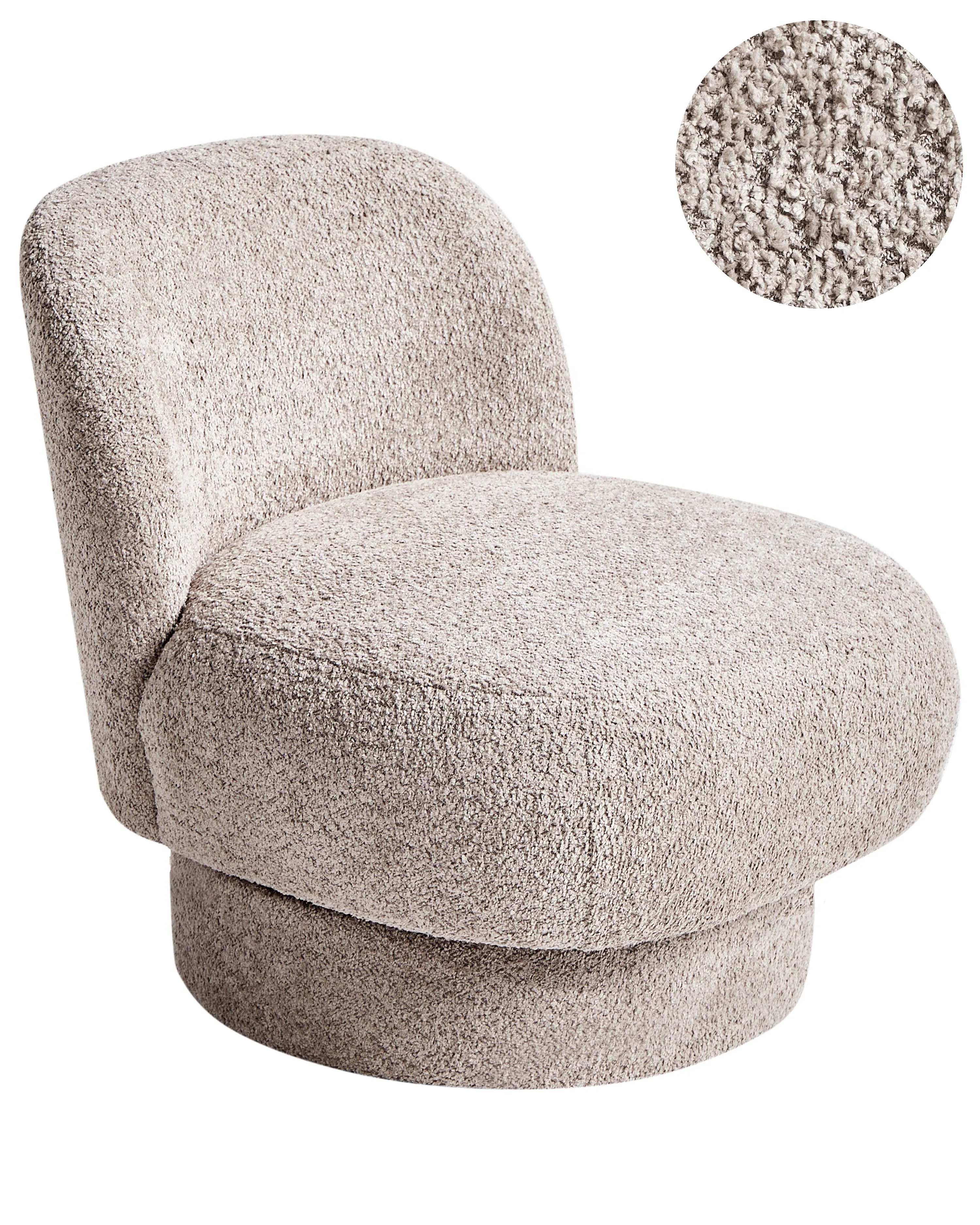Swivel Armchair AYLO Boucle Taupe