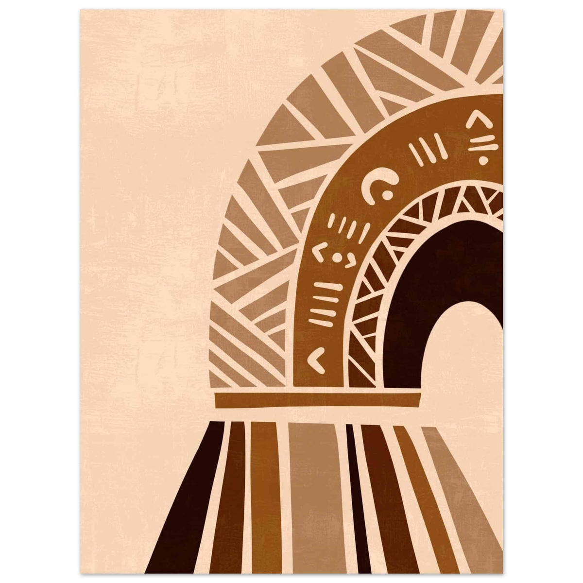 Artfulprints Poster Boho – Ethnic sunrise  - 30x40 cm - Bruin