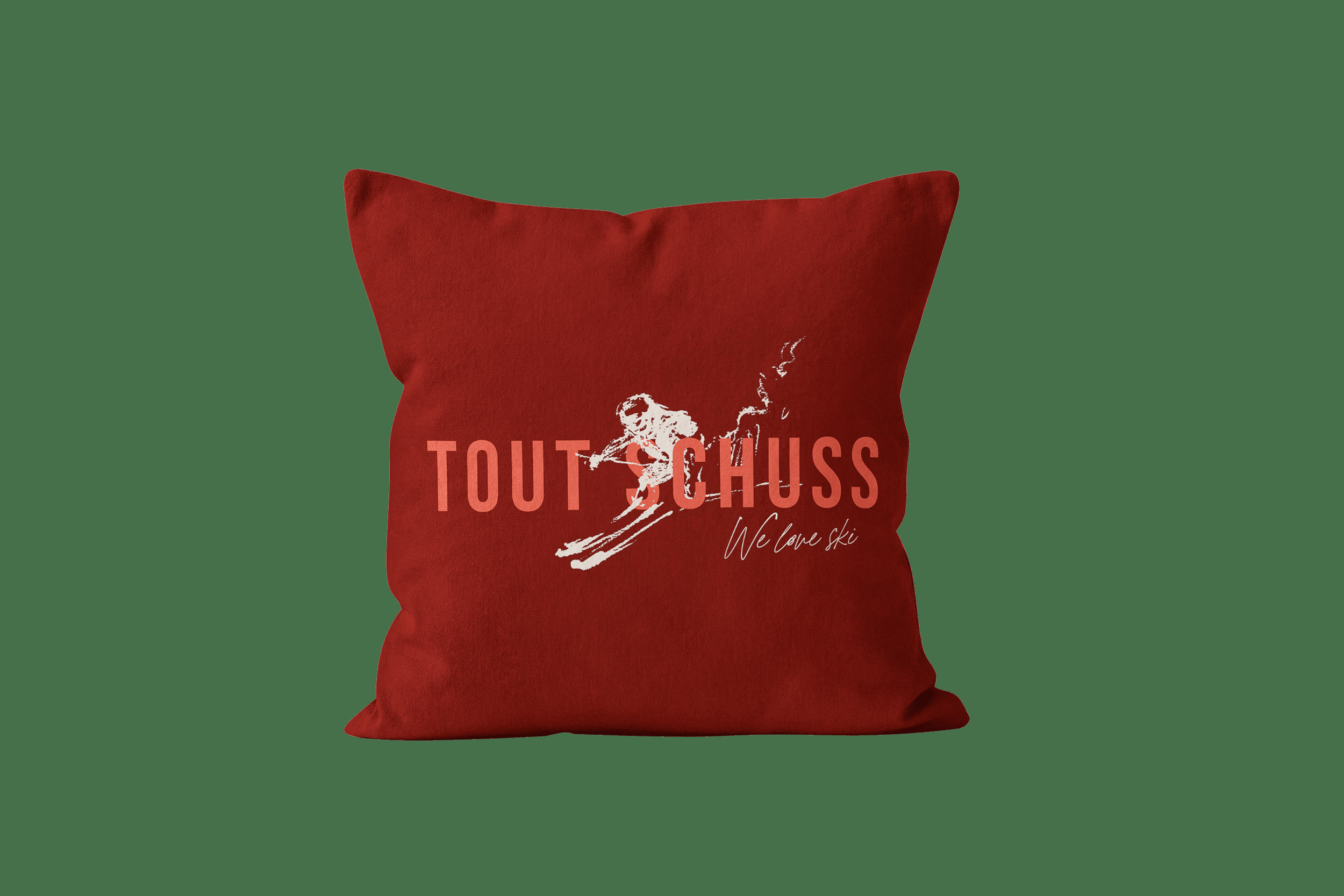 - Coussin déco en velours rouge 40x40cm