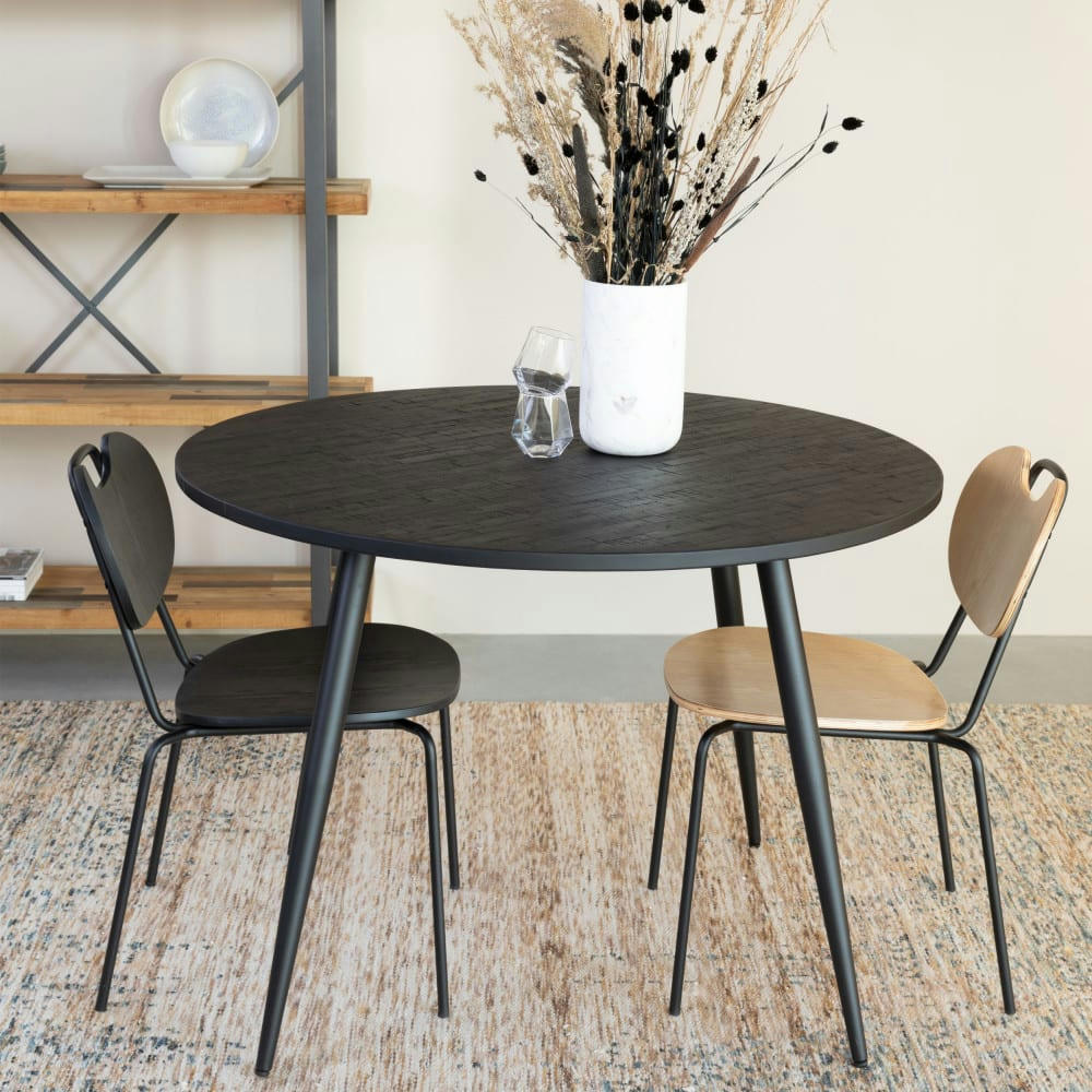 ASPEN - Lot de 2 chaises en bois et métal marron