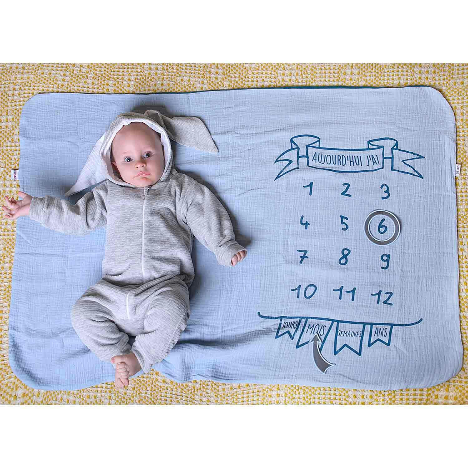 - Couverture pour photos étapes de bébé 110 x 75 cm