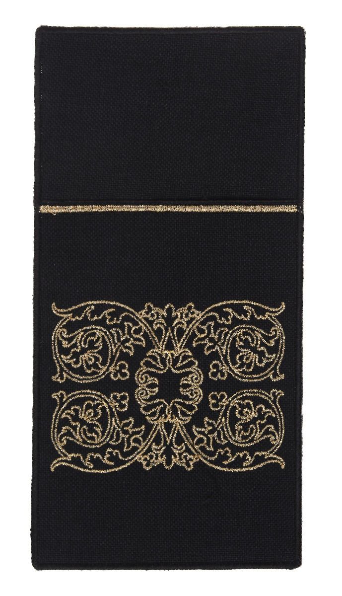Etui na sztućce Decori zdobione złotym haftem 10x20cm