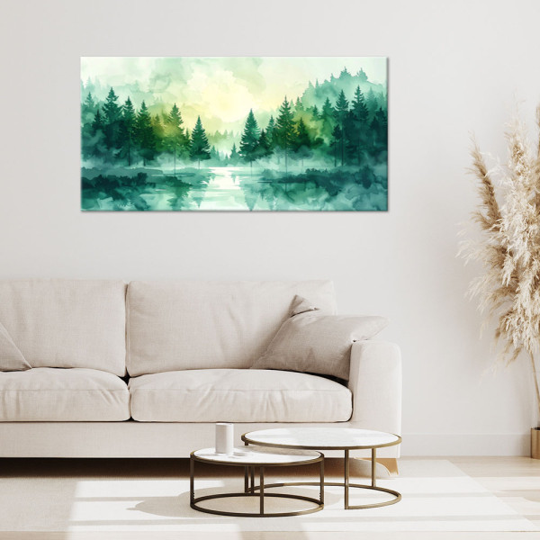 Obraz do salonu sypialni biura, Zielony Las Krajobraz Natura 80x40