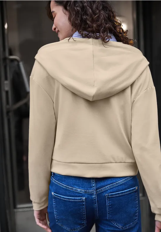 Sweatjacke im verkürzten Schnitt