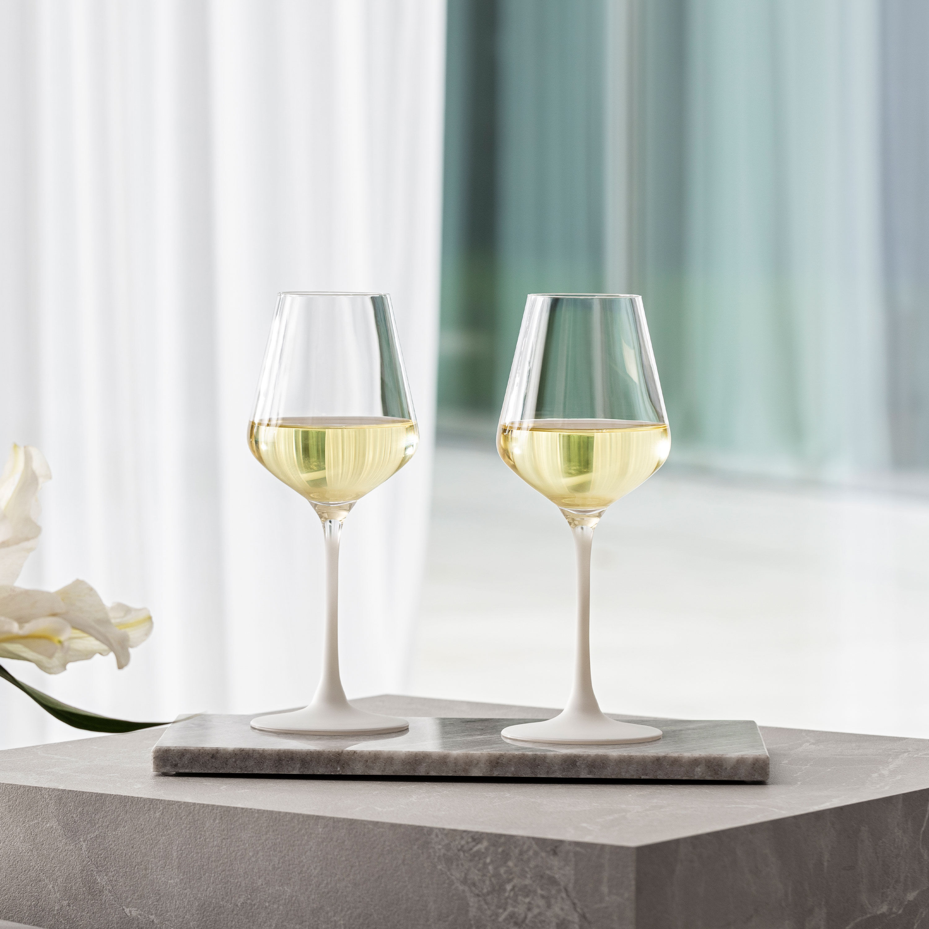 Manufacture White wine glass - White, 4.3 oz, crystal glass